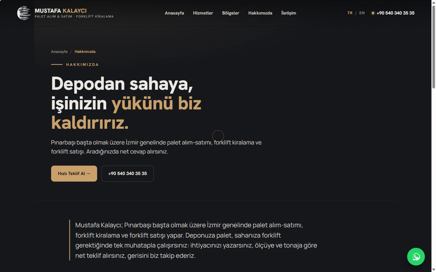 Mustafa Kalaycı web sitesi, hakkımızda sayfası