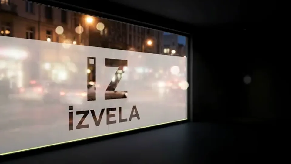 Vitrin camına uygulanmış kesim folyo çalışması